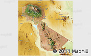 Satellite 3D Map of Kilimanjaro, physical outside