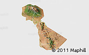 Satellite 3D Map of Kilimanjaro, single color outside
