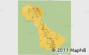 Savanna Style 3D Map of Kilimanjaro, single color outside