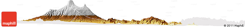 Physical Horizon Map of Kilimanjaro, cropped outside