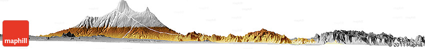 Physical Horizon Map of Kilimanjaro, desaturated