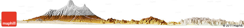 Physical Horizon Map of Kilimanjaro, lighten