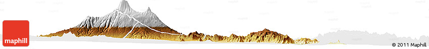 Physical Horizon Map of Kilimanjaro, single color outside