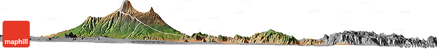 Satellite Horizon Map of Kilimanjaro, desaturated