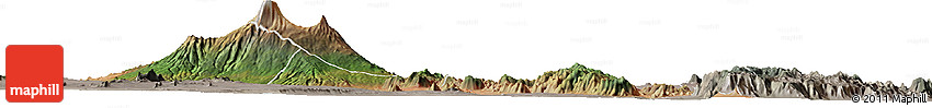 Satellite Horizon Map of Kilimanjaro, semi-desaturated Satellite Horizon Map of Kilimanjaro, semi-desaturated