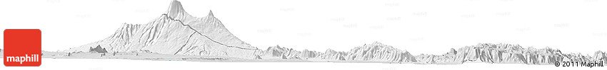 Silver Style Horizon Map of Kilimanjaro
