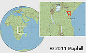 Savanna Style Location Map of Kilimanjaro, within the entire country