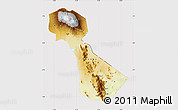 Physical Map of Kilimanjaro, cropped outside