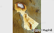 Physical Map of Kilimanjaro, darken