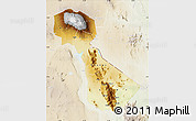 Physical Map of Kilimanjaro, lighten