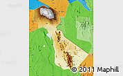 Physical Map of Kilimanjaro, political outside