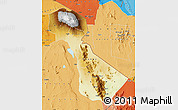 Physical Map of Kilimanjaro, political shades outside