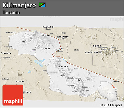 Classic Style Panoramic Map of Kilimanjaro