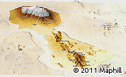 Physical Panoramic Map of Kilimanjaro, lighten