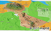 Satellite Panoramic Map of Kilimanjaro, political outside