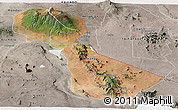 Satellite Panoramic Map of Kilimanjaro, semi-desaturated
