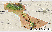 Satellite Panoramic Map of Kilimanjaro, shaded relief outside