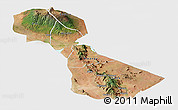 Satellite Panoramic Map of Kilimanjaro, single color outside
