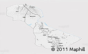 Silver Style Panoramic Map of Kilimanjaro, single color outside