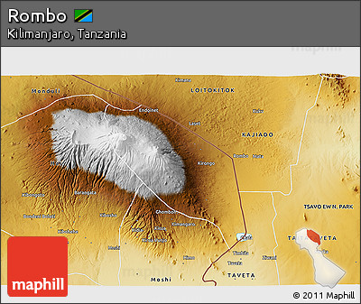 Physical 3D Map of Rombo