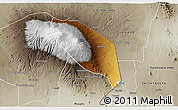 Physical 3D Map of Rombo, semi-desaturated