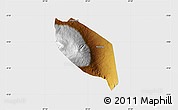 Physical Map of Rombo, single color outside
