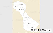 Classic Style Simple Map of Kilimanjaro, single color outside