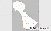 Gray Simple Map of Kilimanjaro, cropped outside