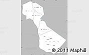 Gray Simple Map of Kilimanjaro, single color outside