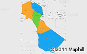 Political Simple Map of Kilimanjaro, single color outside, borders and labels