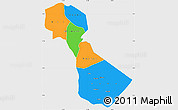 Political Simple Map of Kilimanjaro, single color outside