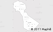 Silver Style Simple Map of Kilimanjaro, cropped outside
