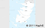 Silver Style Simple Map of Kusini-Pemba