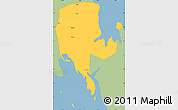 Savanna Style Simple Map of Zansibar Central, single color outside