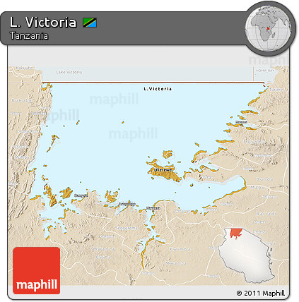 Physical 3D Map of L. Victoria, lighten