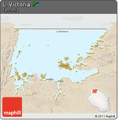 Physical 3D Map of L. Victoria, lighten