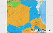 Political 3D Map of Lindi