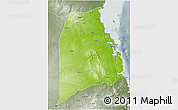 Physical 3D Map of Kilwa, semi-desaturated