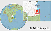 Savanna Style Location Map of Kilwa, highlighted country
