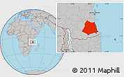 Gray Location Map of Lindi
