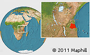 Satellite Location Map of Lindi, within the entire country