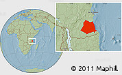 Savanna Style Location Map of Lindi, hill shading