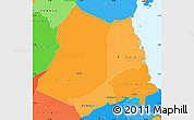 Political Shades Simple Map of Lindi