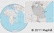 Gray Location Map of Tanzania, lighten, semi-desaturated, land only