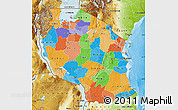 Political Map of Tanzania, physical outside