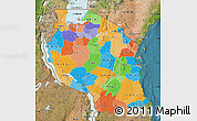 Political Map of Tanzania, satellite outside