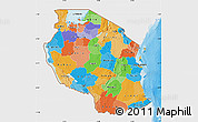 Political Map of Tanzania, single color outside