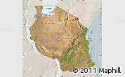 Satellite Map of Tanzania, lighten