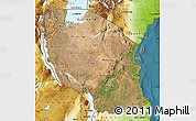 Satellite Map of Tanzania, physical outside, satellite sea