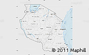 Silver Style Map of Tanzania, single color outside